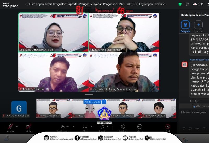 Tingkatkan Kualitas Pelayanan Publik, Diskominfos Bali Perkuat Kapasitas Petugas SP4N-LAPOR!